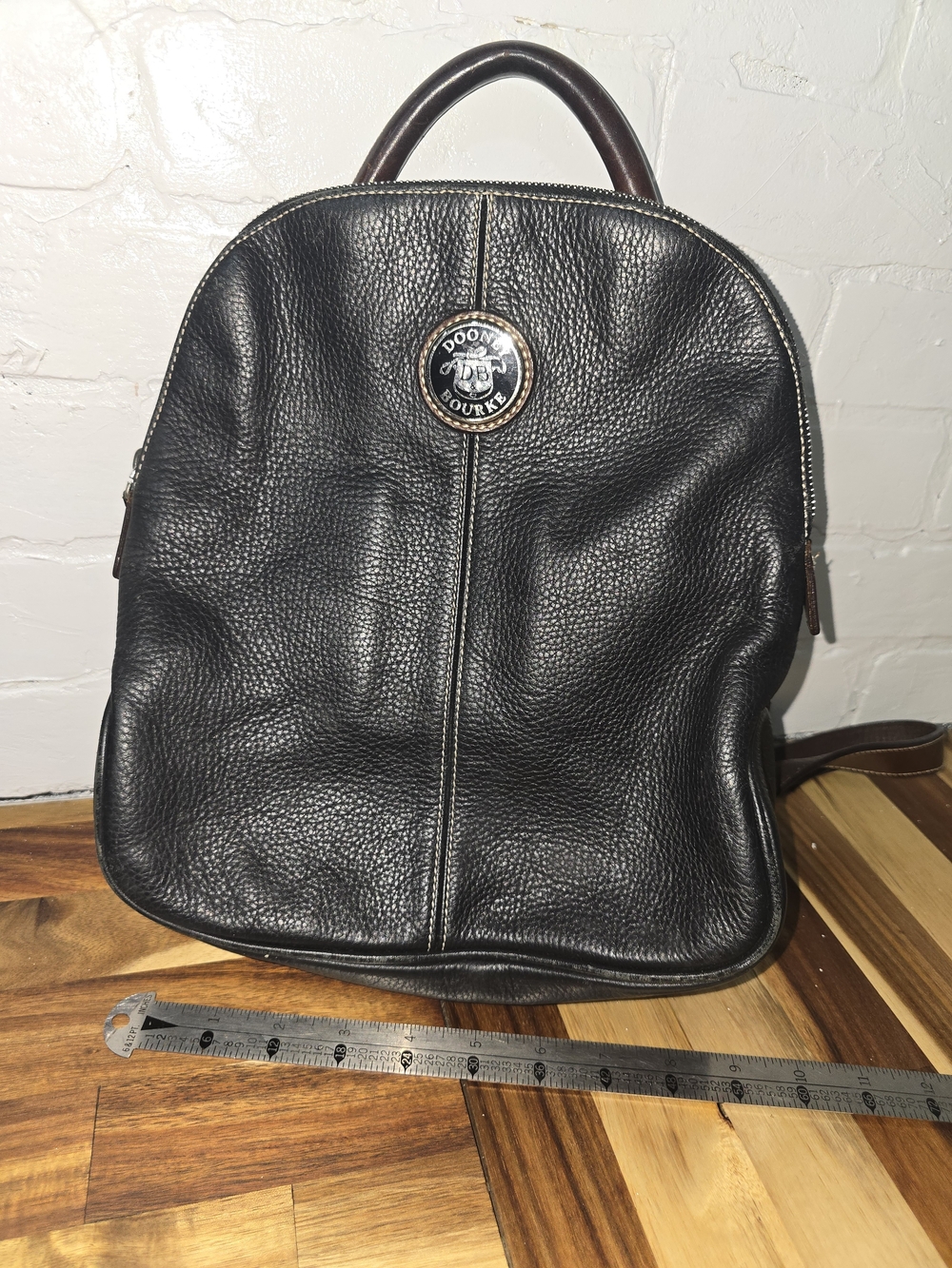 Dooney & Bourke Vintage Black Pebbled Leather Backpack